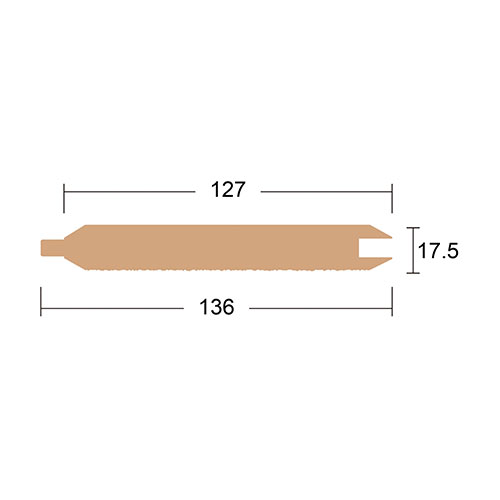 ウエスタンレッドシダー 本実サイディング クリア（上小無地）17.5 x 127 x 2440 mm
