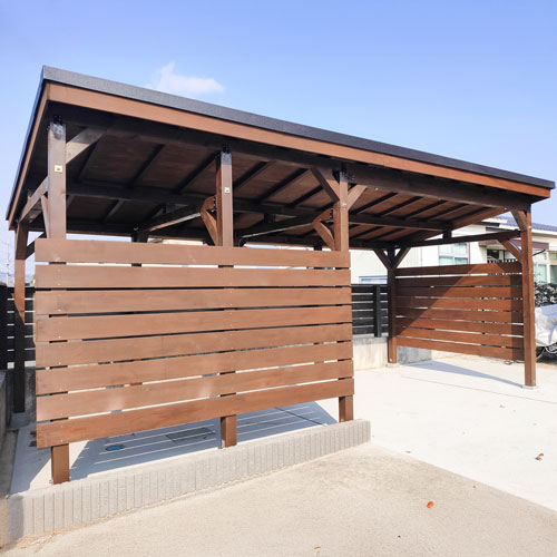 ウエスタンレッドシダー フェンス材 1x6 施工写真