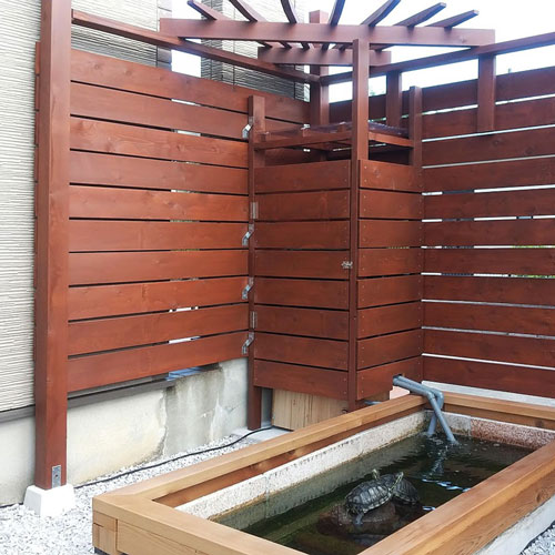 ウエスタンレッドシダー フェンス材 1x6 施工写真